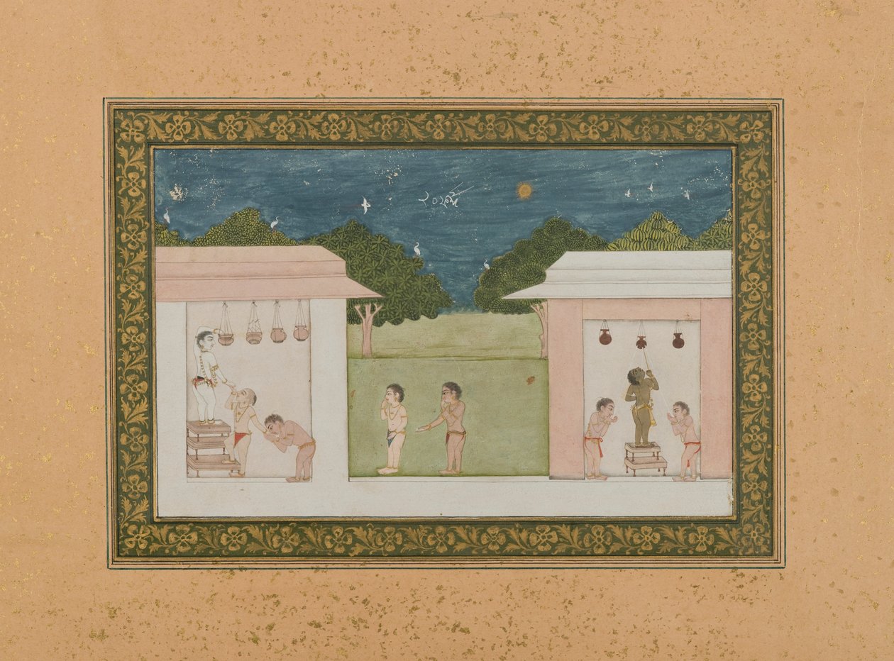 Krishna Robando Cuajada, c.1775 de Indian School