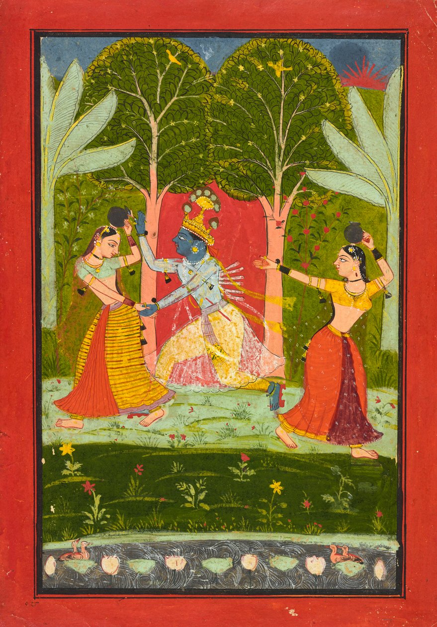 Krishna cobra un peaje a las gopis, c.1660 de Indian School