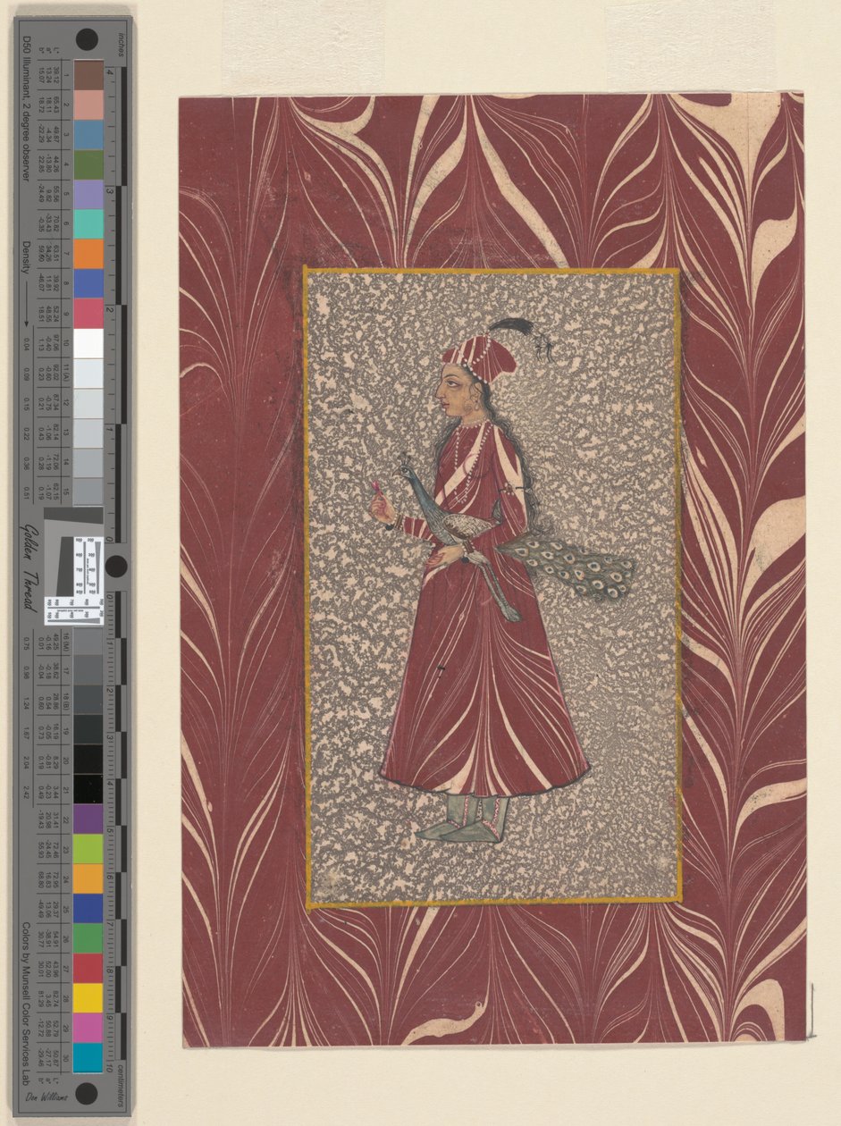Dama Llevando un Pavo Real, Bijapur, c.1660 de Indian School