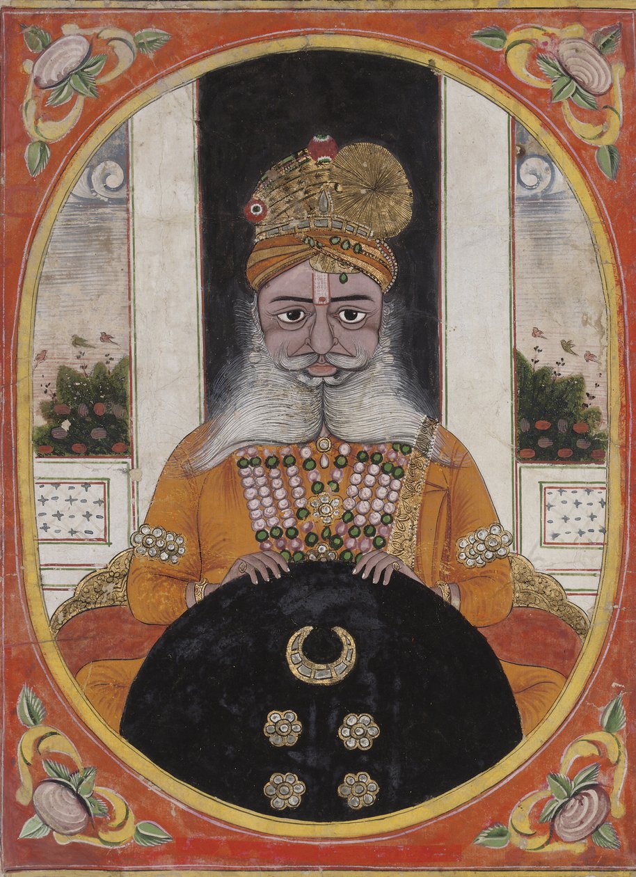 Maharajá Sardar Singh, gobernante de Bikaner, 1851-71 de Indian School
