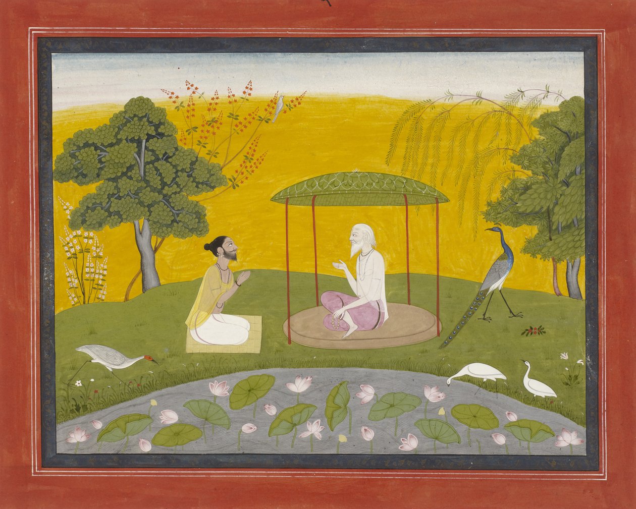 Markandeya refiere a Jaimuni a los Cuatro Pájaros Sabios, c.1800-20 de Indian School