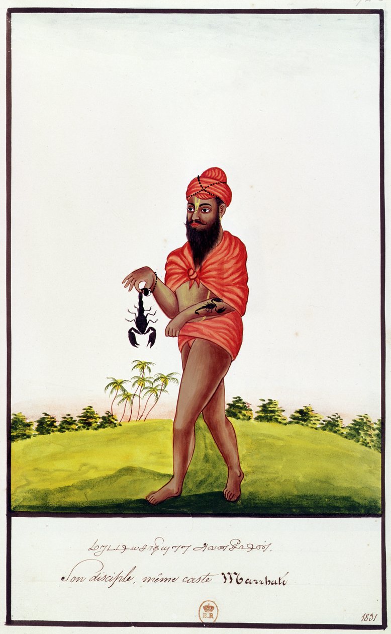 Ms Indien 743 Vendedor de remedios contra picaduras de escorpión, 1831 de Indian School