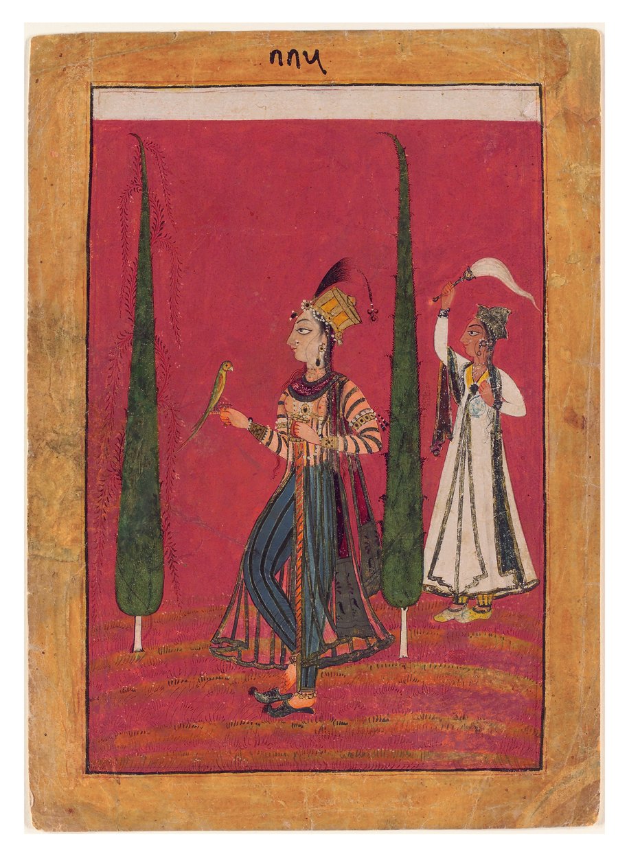 Princesa mogol en un jardín, c.1700 de Indian School