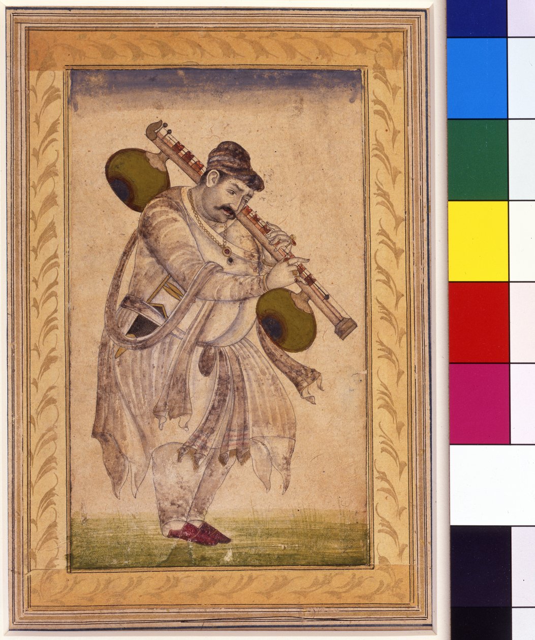 Naubat Khan, el tocador de vina, siglo XVIII de Indian School
