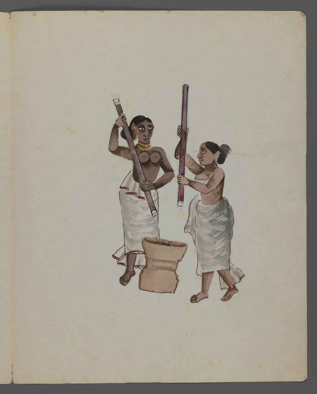 Una de un conjunto de nueve imágenes que muestran a indios en diferentes profesiones de Indian School