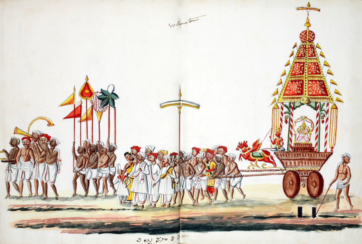 Procesión con dioses de Indian School