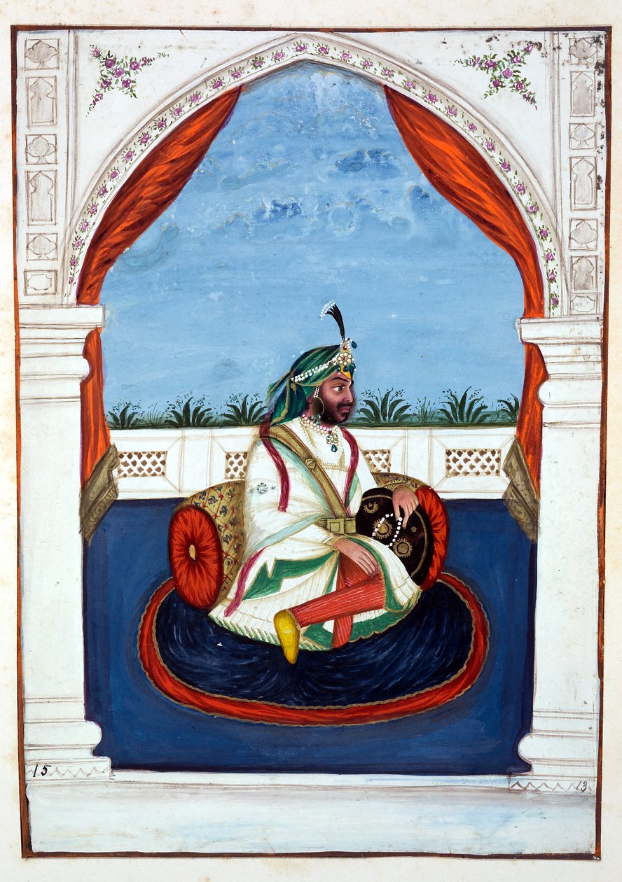Rajá Lal Singh, del Reino del Punjab, sus gobernantes y jefes, volumen I, un volumen de 27 estudios en acuarela por un artista indio no identificado, c.1840 de Indian School