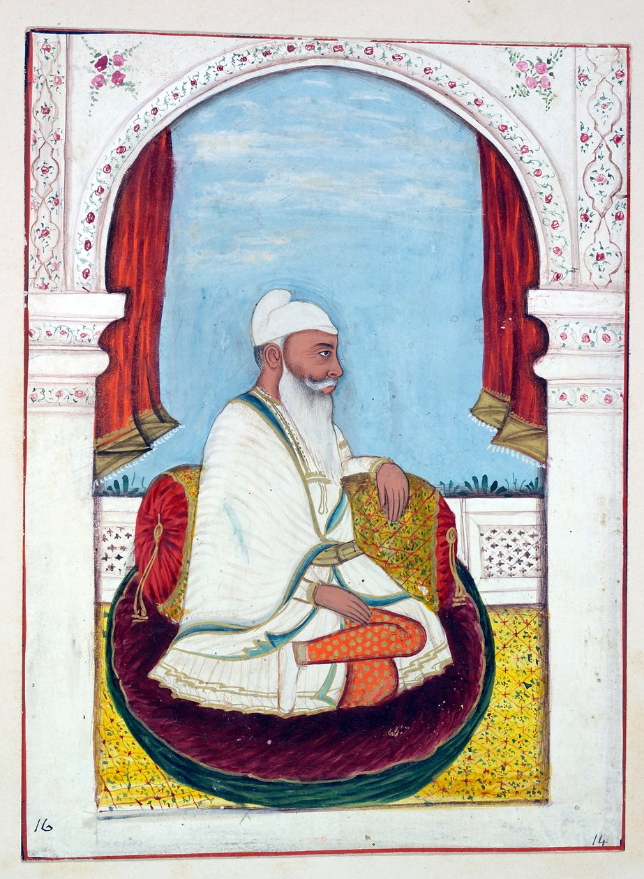 Rajá Lal Singh, del Reino del Punjab, sus gobernantes y jefes, volumen I, un volumen de 27 estudios en acuarela por un artista indio no identificado, c.1840 de Indian School