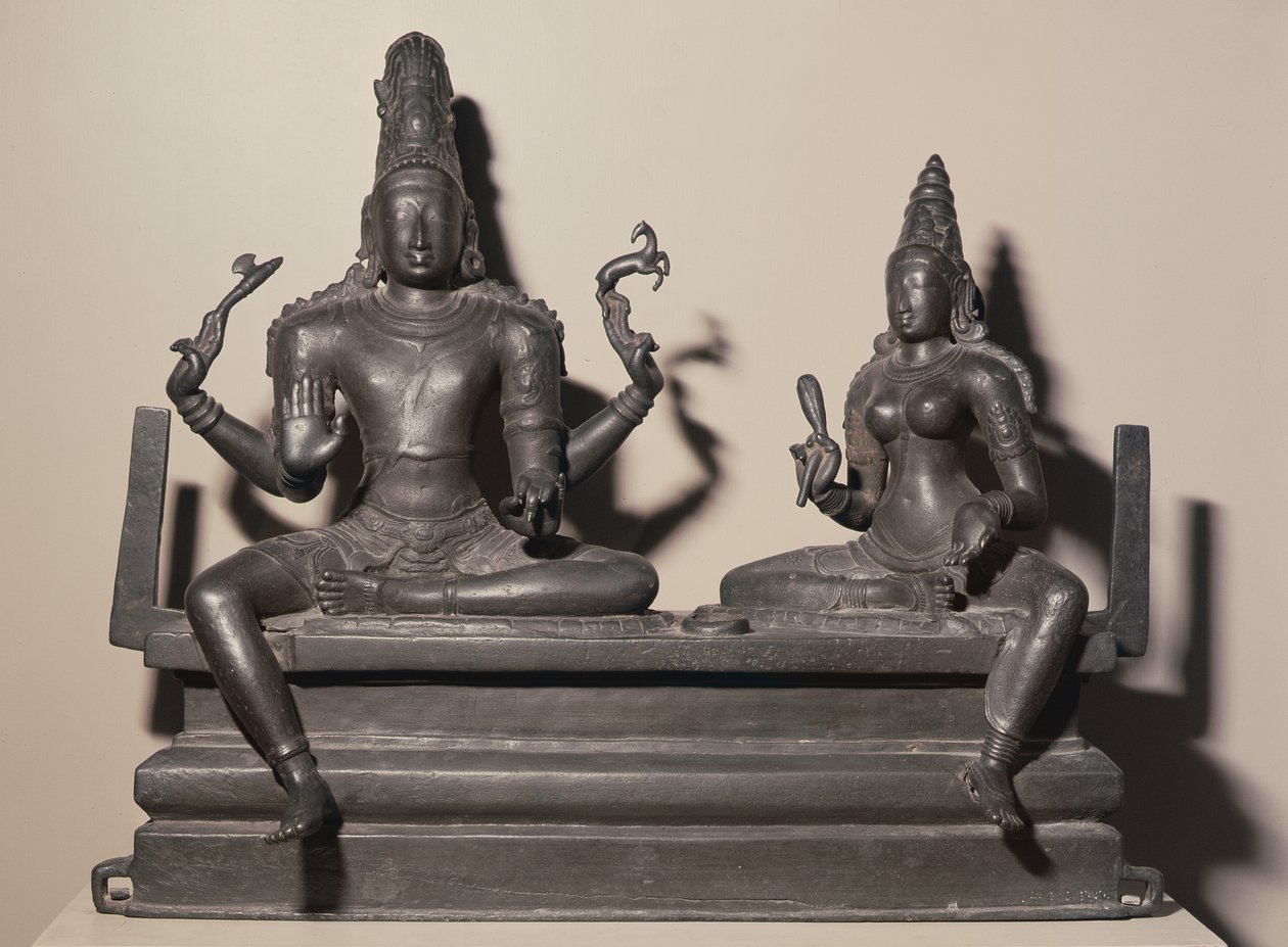Shiva y Parvati, dinastía Chola, c.846 (bronce) de Indian School