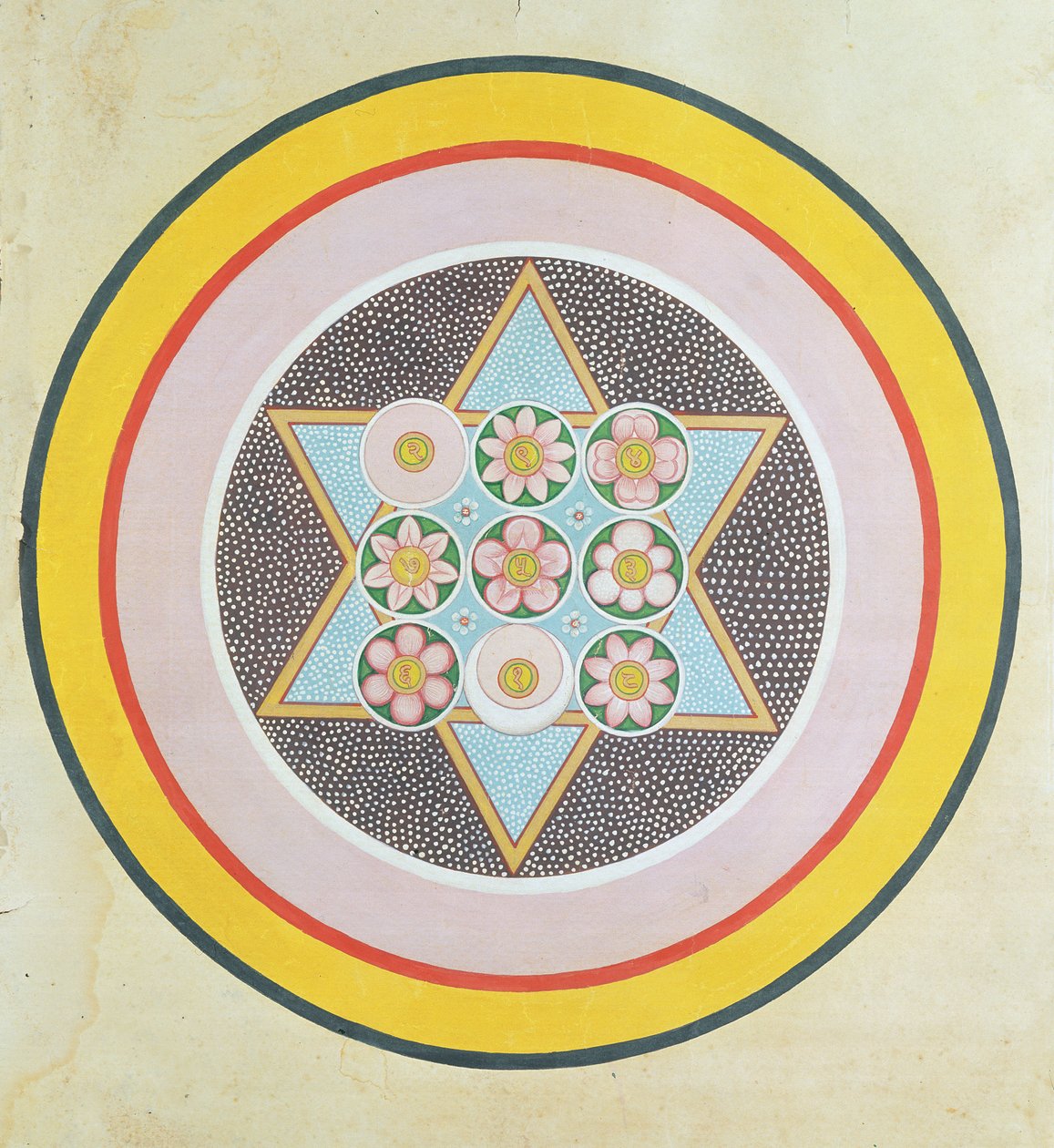 Diseño de estrella tántrica de Indian School