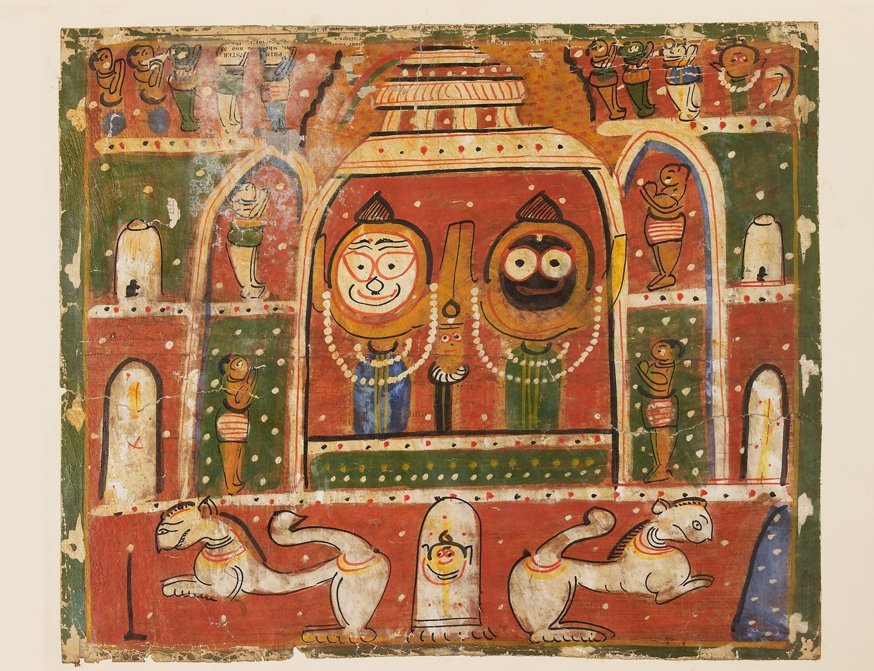 El Trío Jagannatha en el santuario de Puri de Indian School