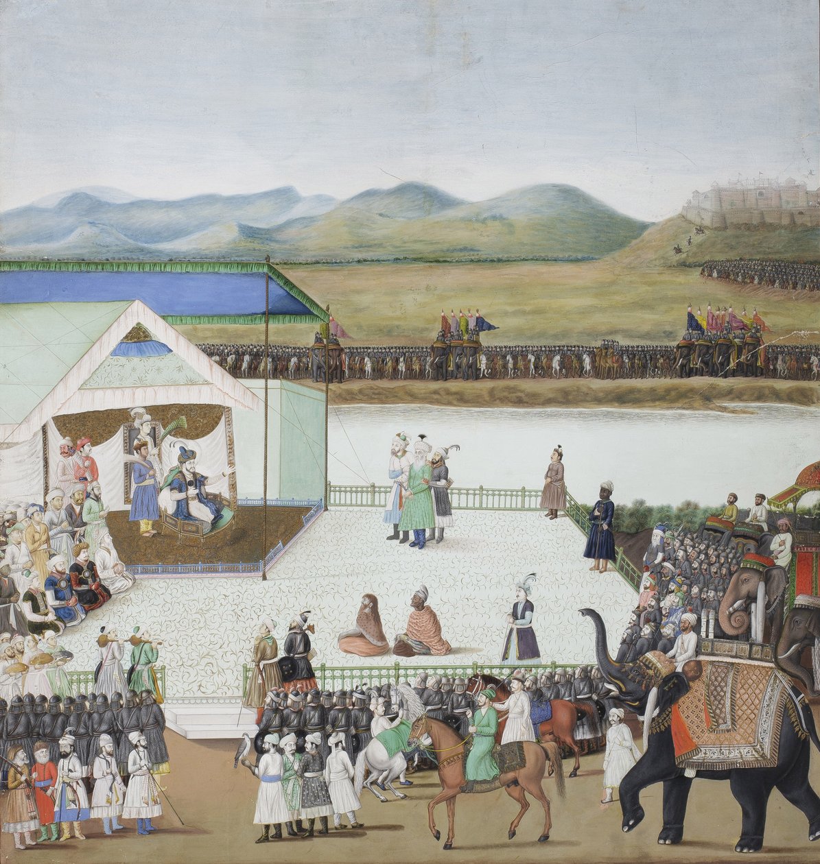 El sultán turco Bayazid llevado cautivo ante Timur de Indian School