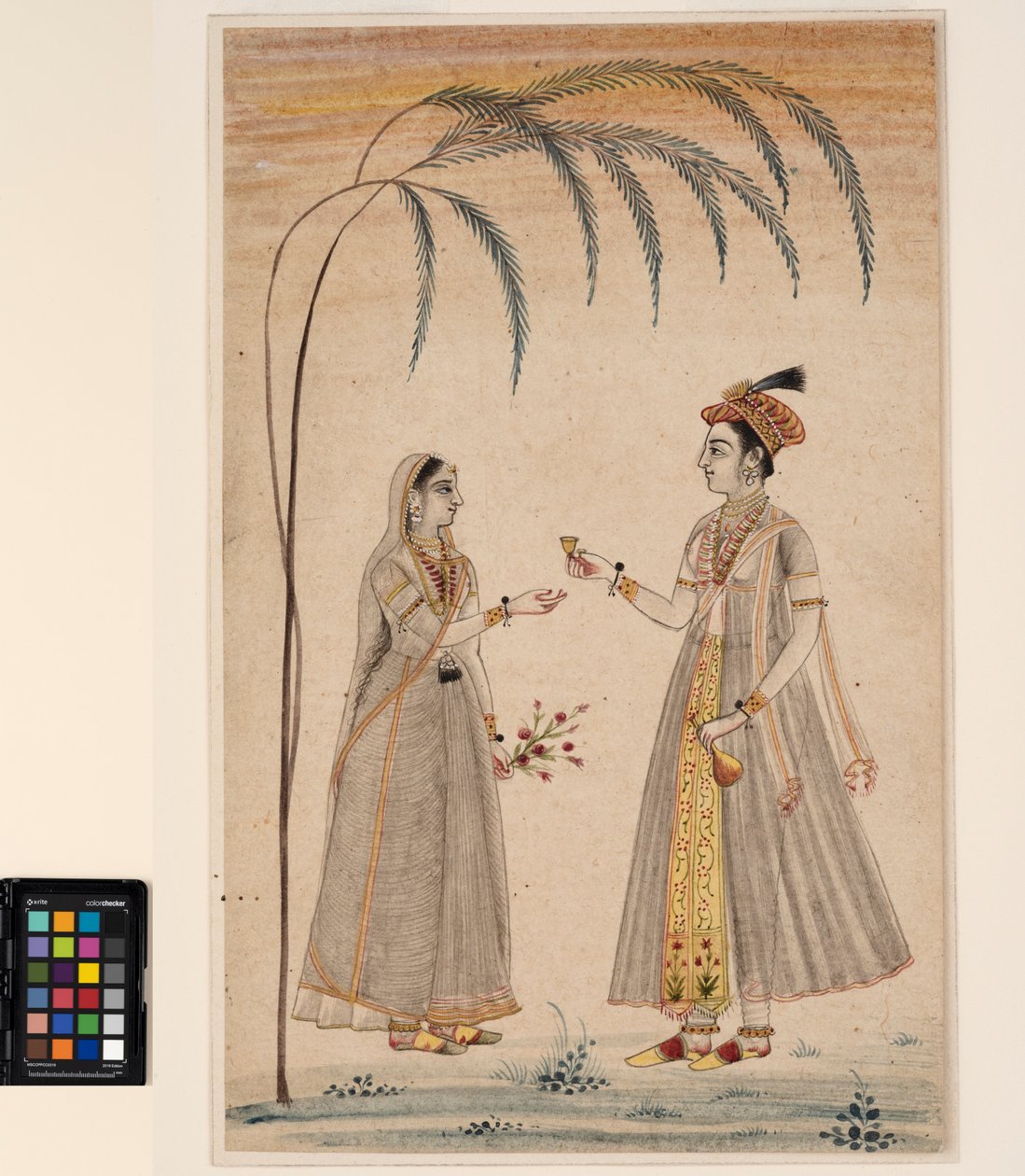 Dos mujeres bajo un árbol, c.1750 de Indian School