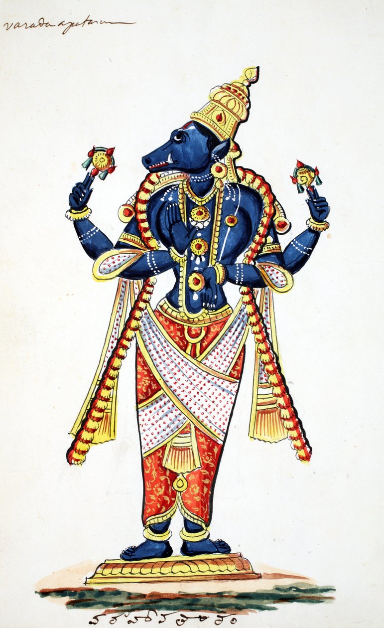 Varaha, avatar jabalí de Vishnu de Indian School