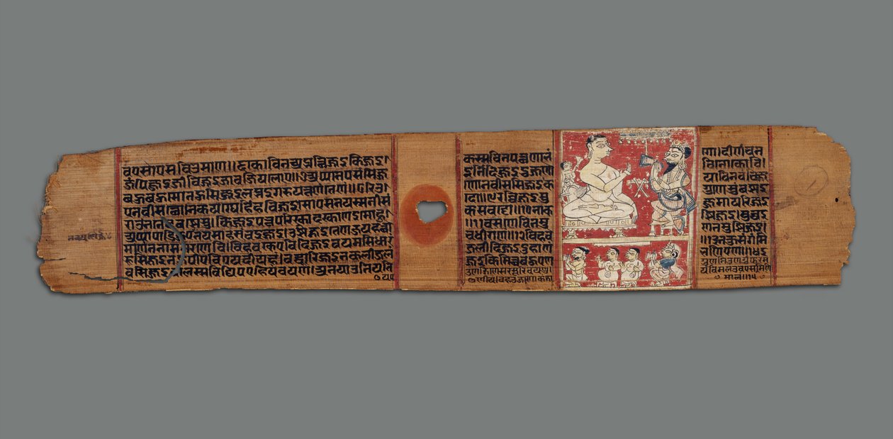 Vimalaprava conversa con Raji y Lakshmi, c.1300 de Indian School