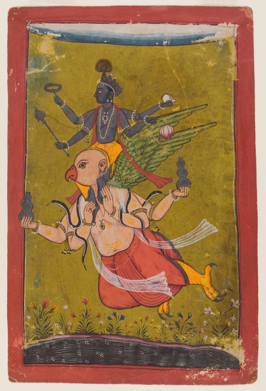 Vishnu en Garuda, c.1725 o anterior de Indian School