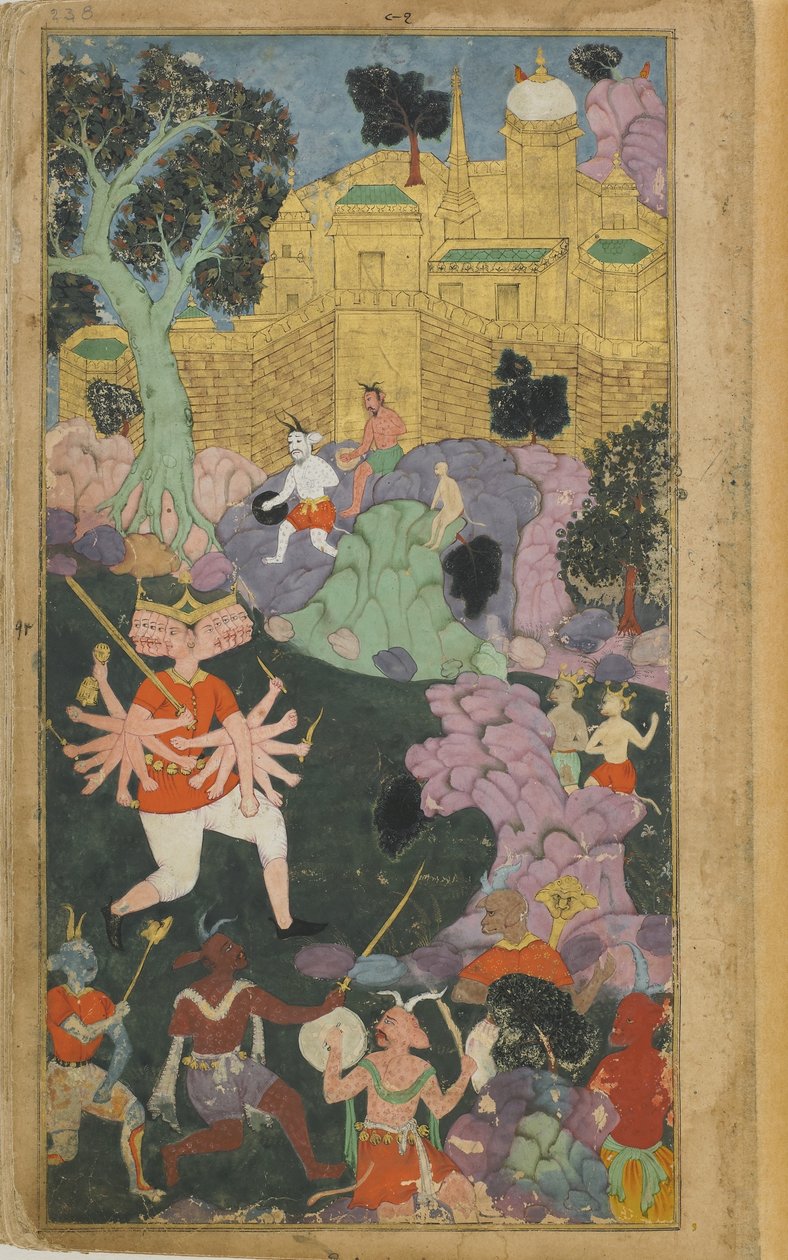 Vol.2 fol.238 Ravana y sus fuerzas toman posición frente a la ciudad