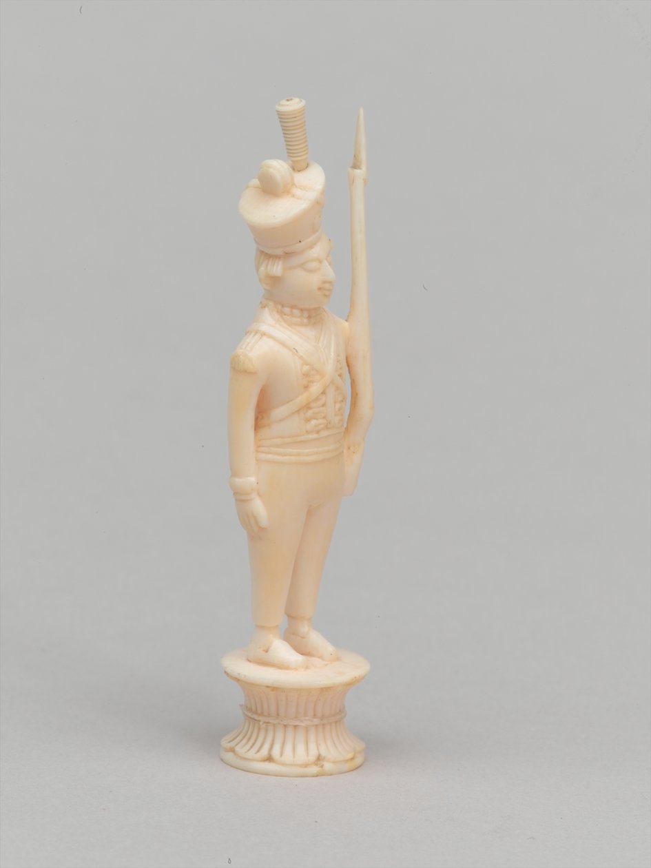 Peón blanco, pieza de ajedrez, India, circa 1820 de Indian School