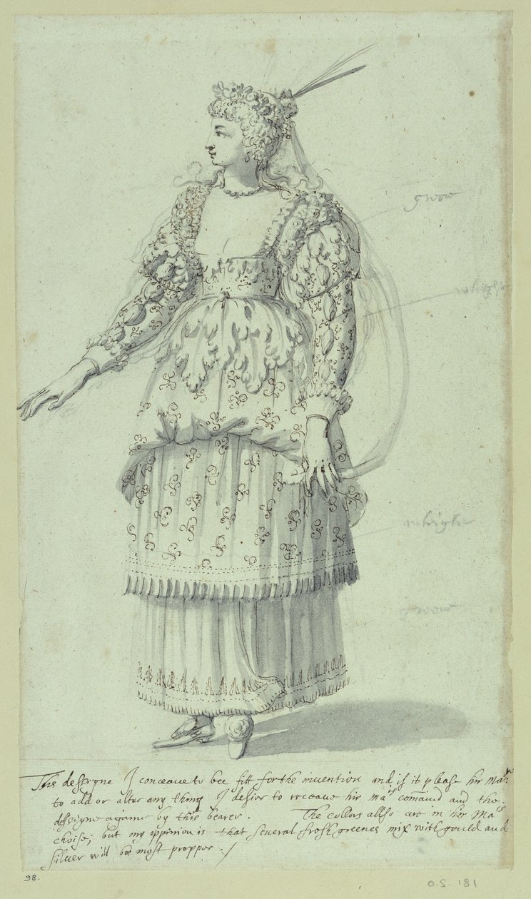 Cloris: boceto final para Henrietta Maria, c.1631 de Inigo Jones