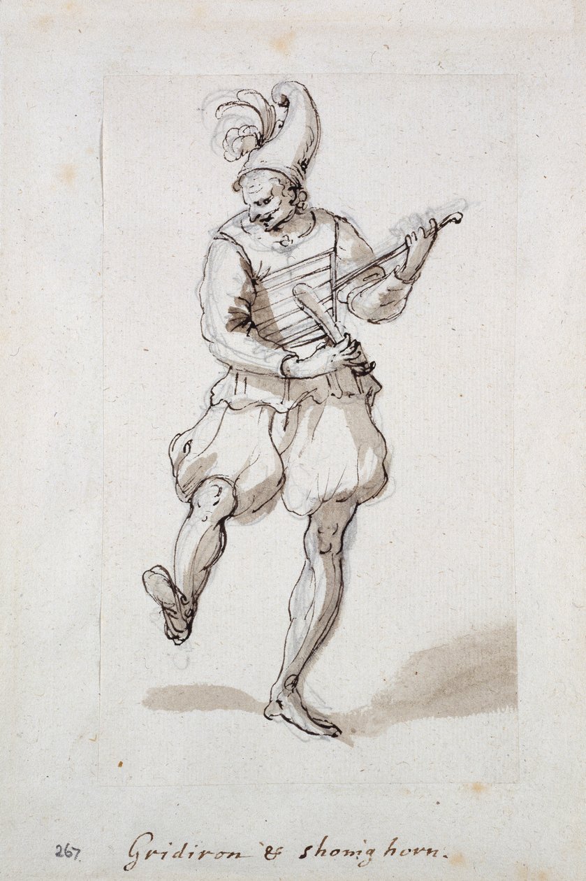 Hombre con parrilla y calzador de Inigo Jones