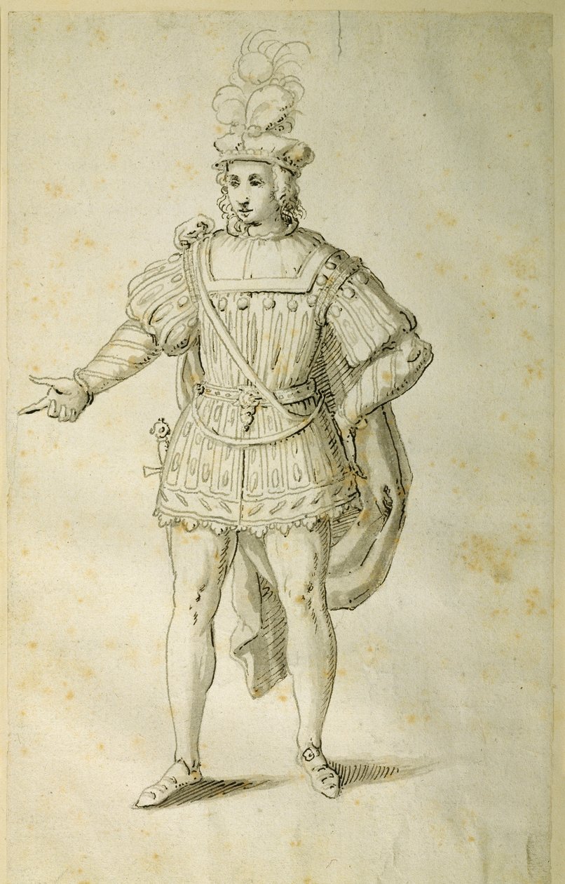 Joven con traje británico antiguo, c.1611 de Inigo Jones