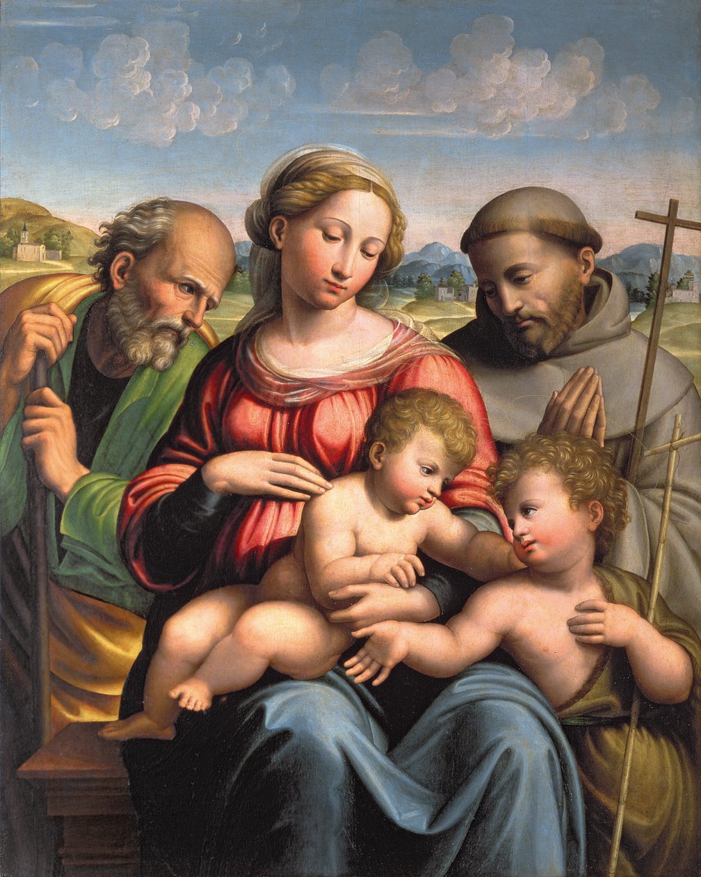 Sagrada Familia con el Niño San Juan Bautista y San Francisco de Innocenzo da Imola