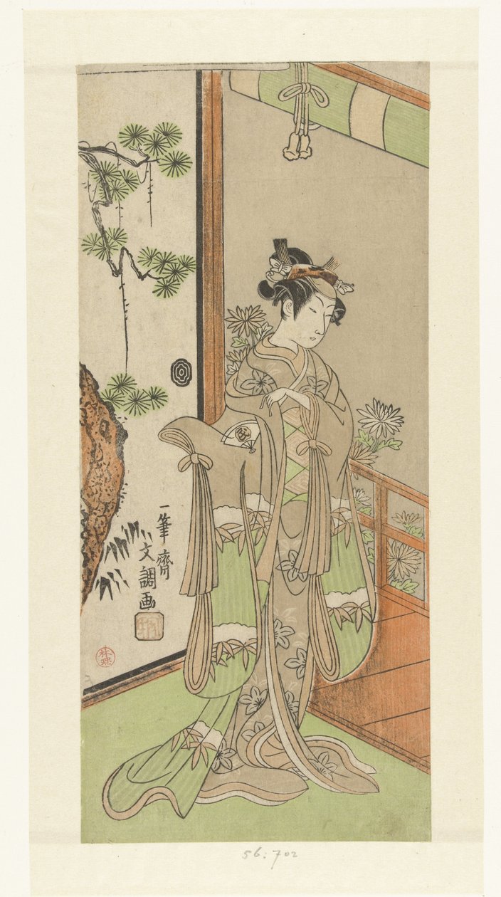 La actriz Onoe Tamizo en papel femenino de Ippitsusai Bunchō