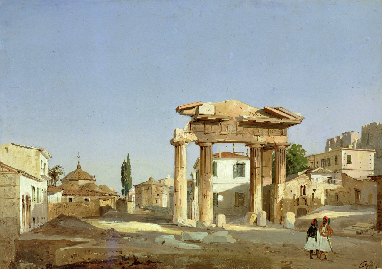 La puerta del Ágora en Atenas, 1843 de Ippolito Caffi