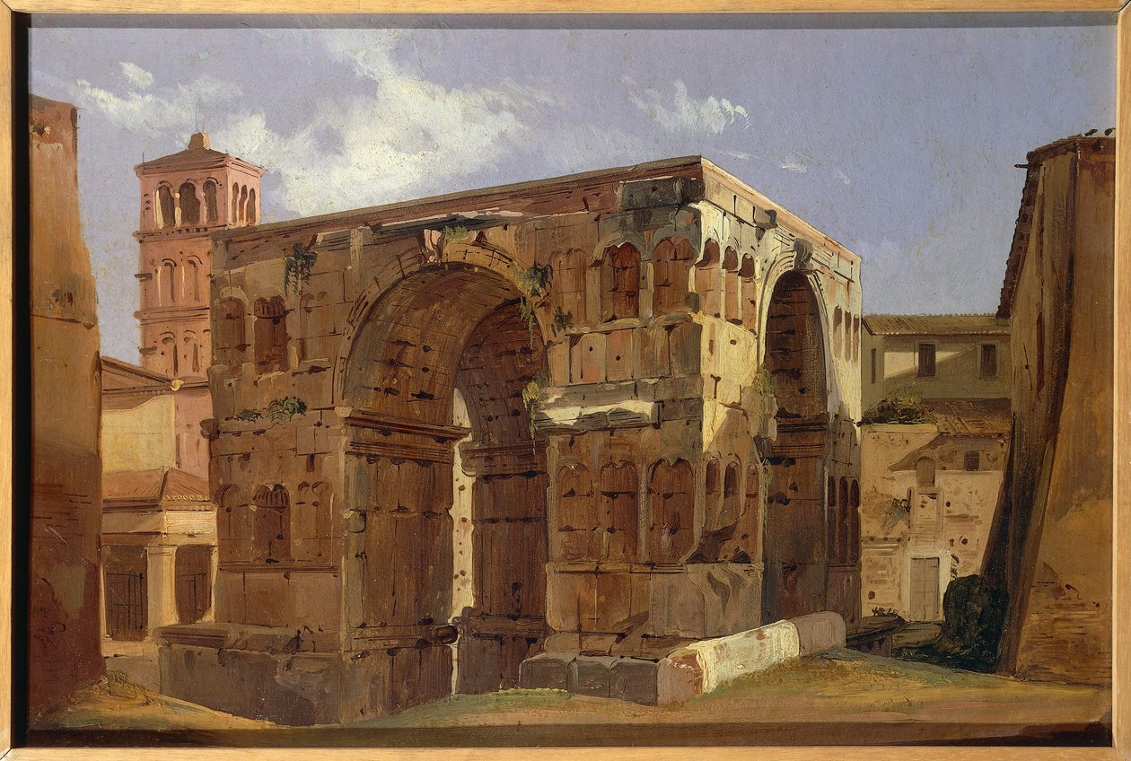 Italia, Roma, Arco de Jano al pie de Via Velabro de Ippolito Caffi