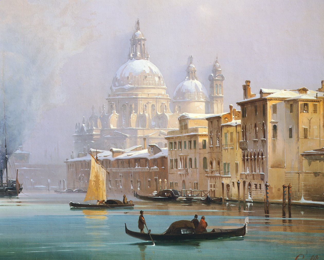 Venecia cubierta de nieve de Ippolito Caffi