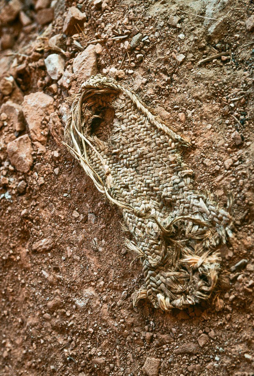 Sandalia anasazi hecha a mano en Grand Gulch, Utah, 2009 (foto) de Ira Block
