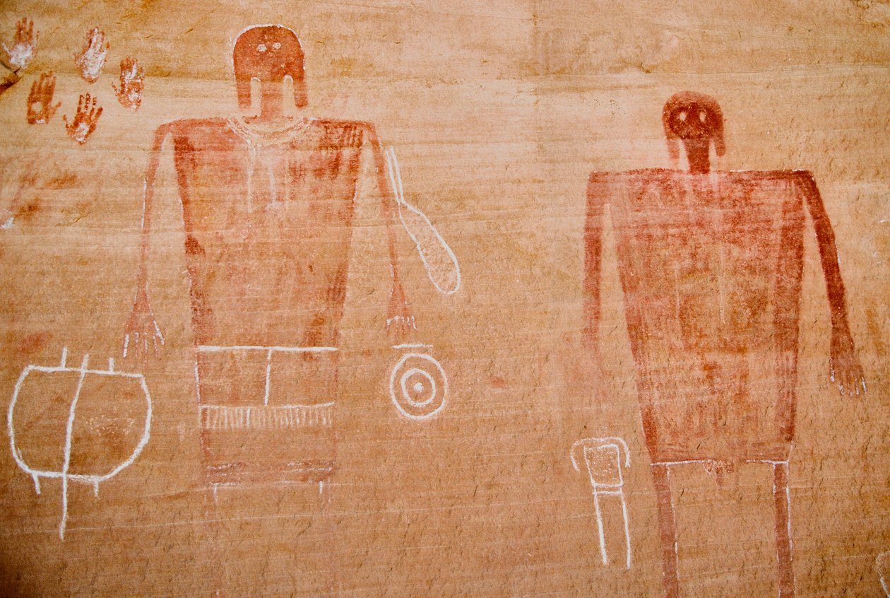 Arte rupestre de los anasazi y otros habitantes de los pueblos primitivos de las Cuatro Co... de Ira Block