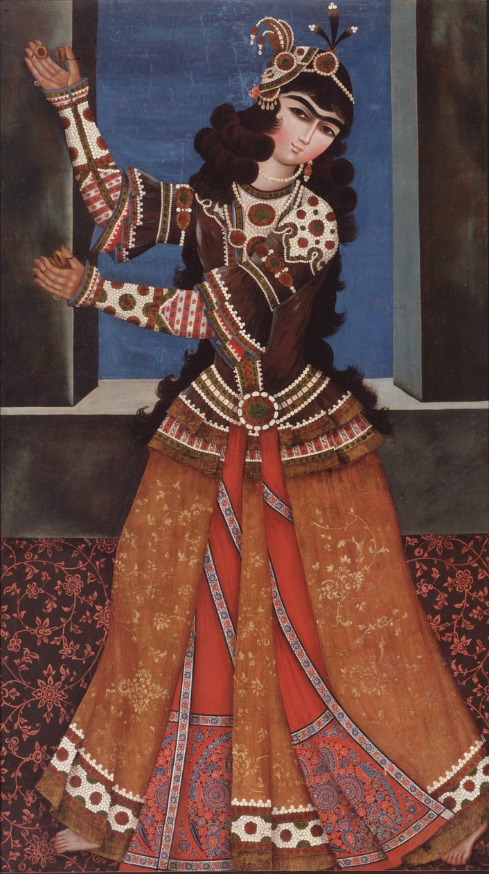 Bailarina con castañuelas, principios del siglo XIX de Iranian Master
