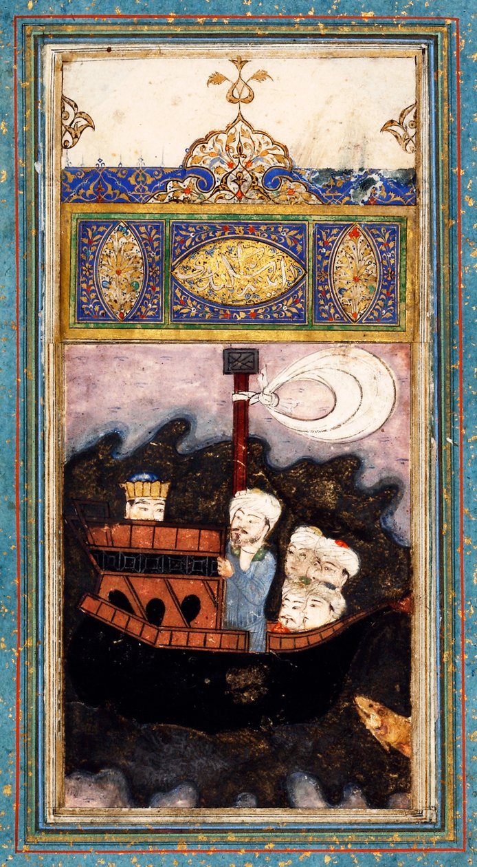 Barco mercante atacado por piratas. De Aina-i Iskandari Espejo de Alejandro Magno por Amir Khusr de Iranian Master