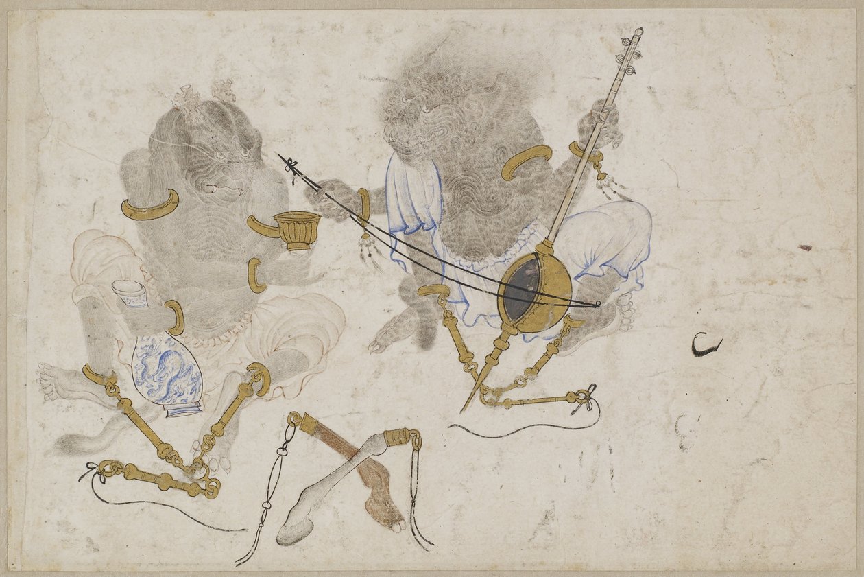 Dos demonios encadenados, siglo XV de Iranian Master