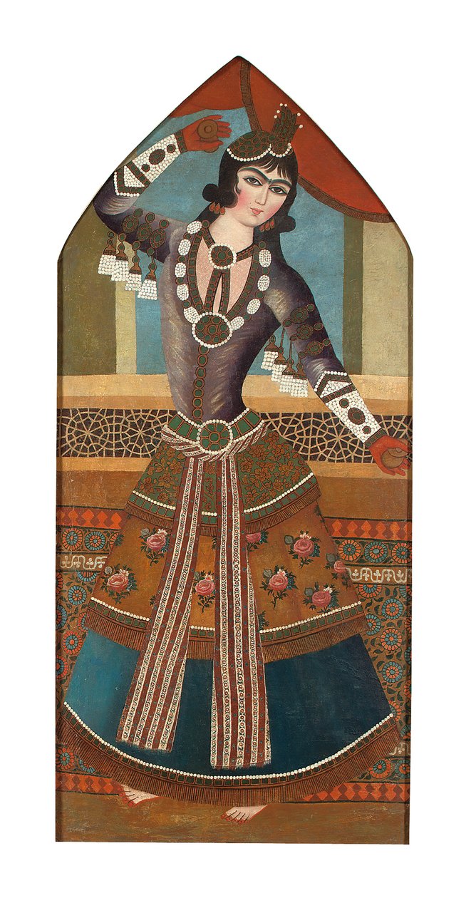 Una chica Qajar bailando, c.1840 de Iranian School