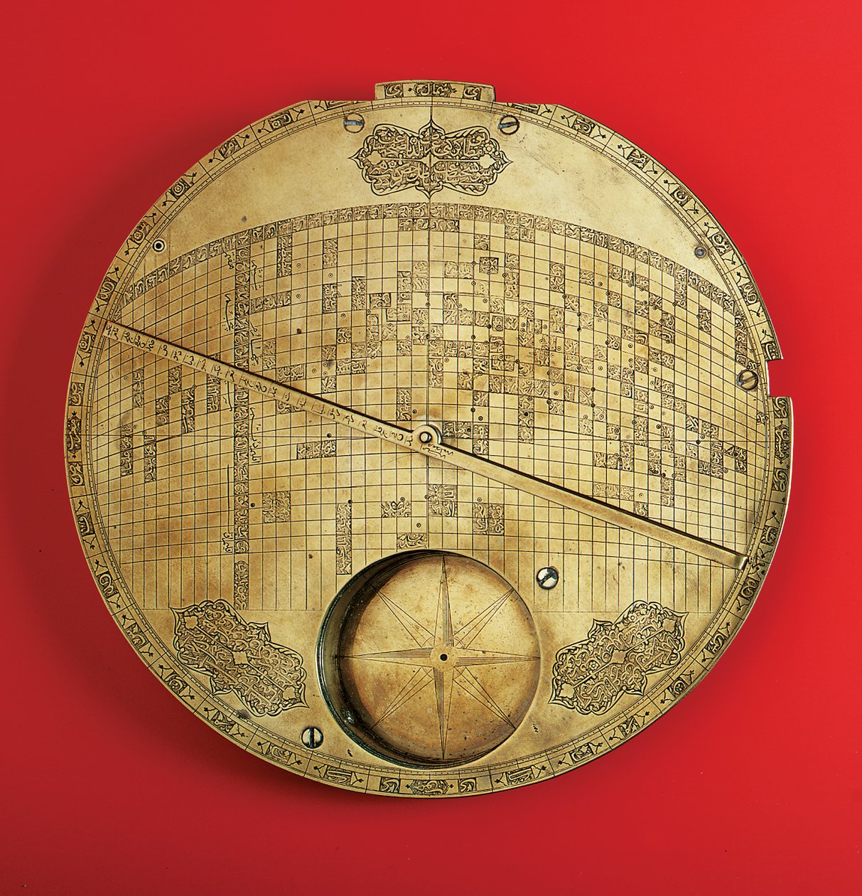 Mapa del mundo centrado en La Meca islámica, dinastía Safavid, de Isfahan de Iranian School