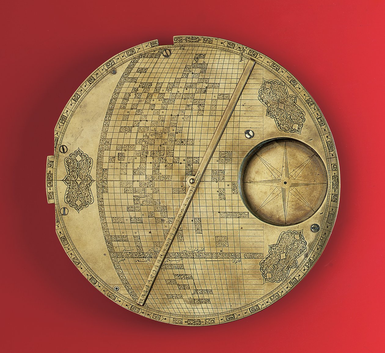 Mapa del mundo centrado en La Meca, dinastía Safavid, de Isfahan de Iranian School