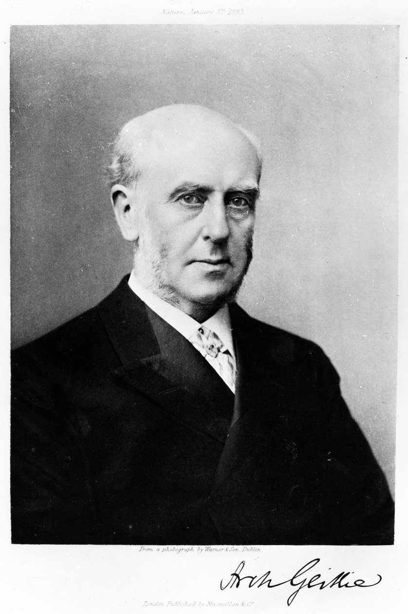 Retrato de Archibald Geikie, ilustración de Nature 5 de enero de 1893 (fotograbado) de Irish Photographer