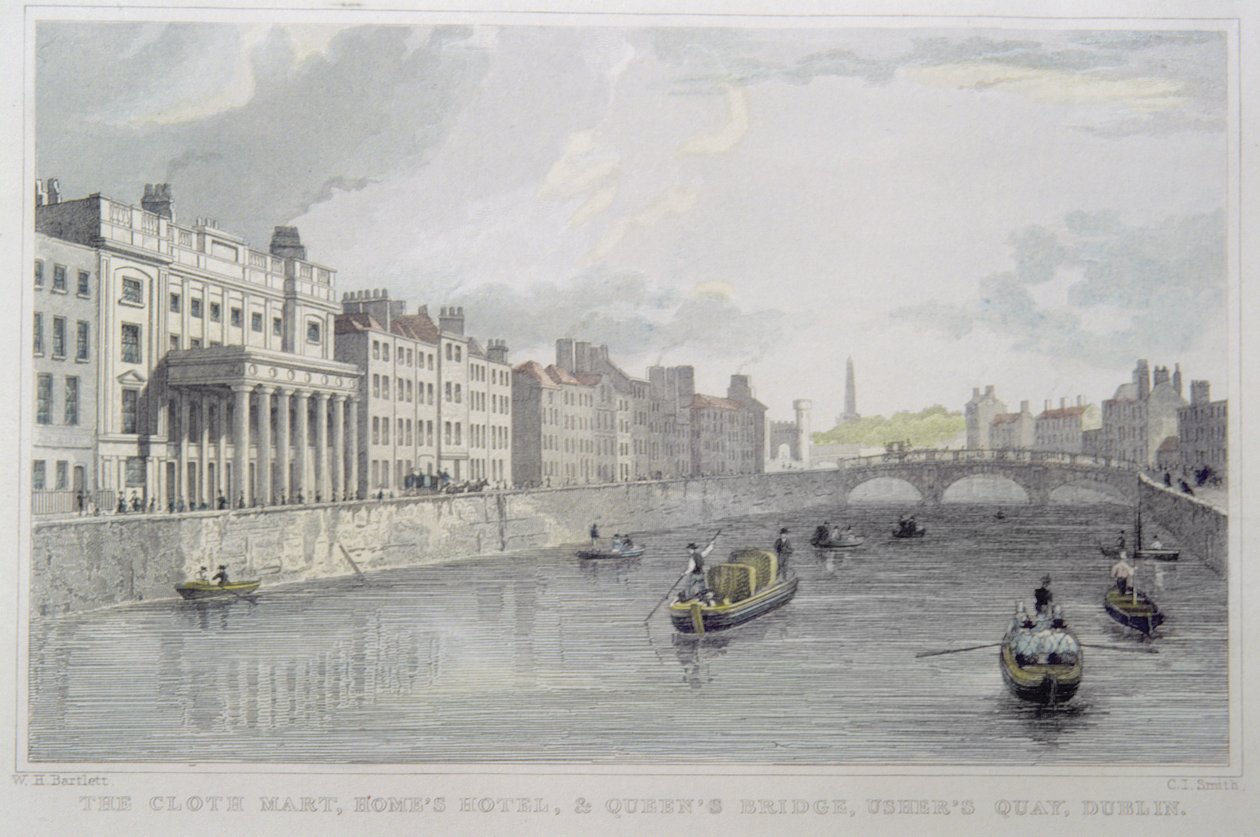 Mercado de telas, Hotel Home y Puente de la Reina, Usher