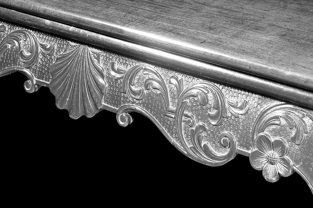 (detalle) de una mesa de cartas de Jorge III, c.1765 de Irish School