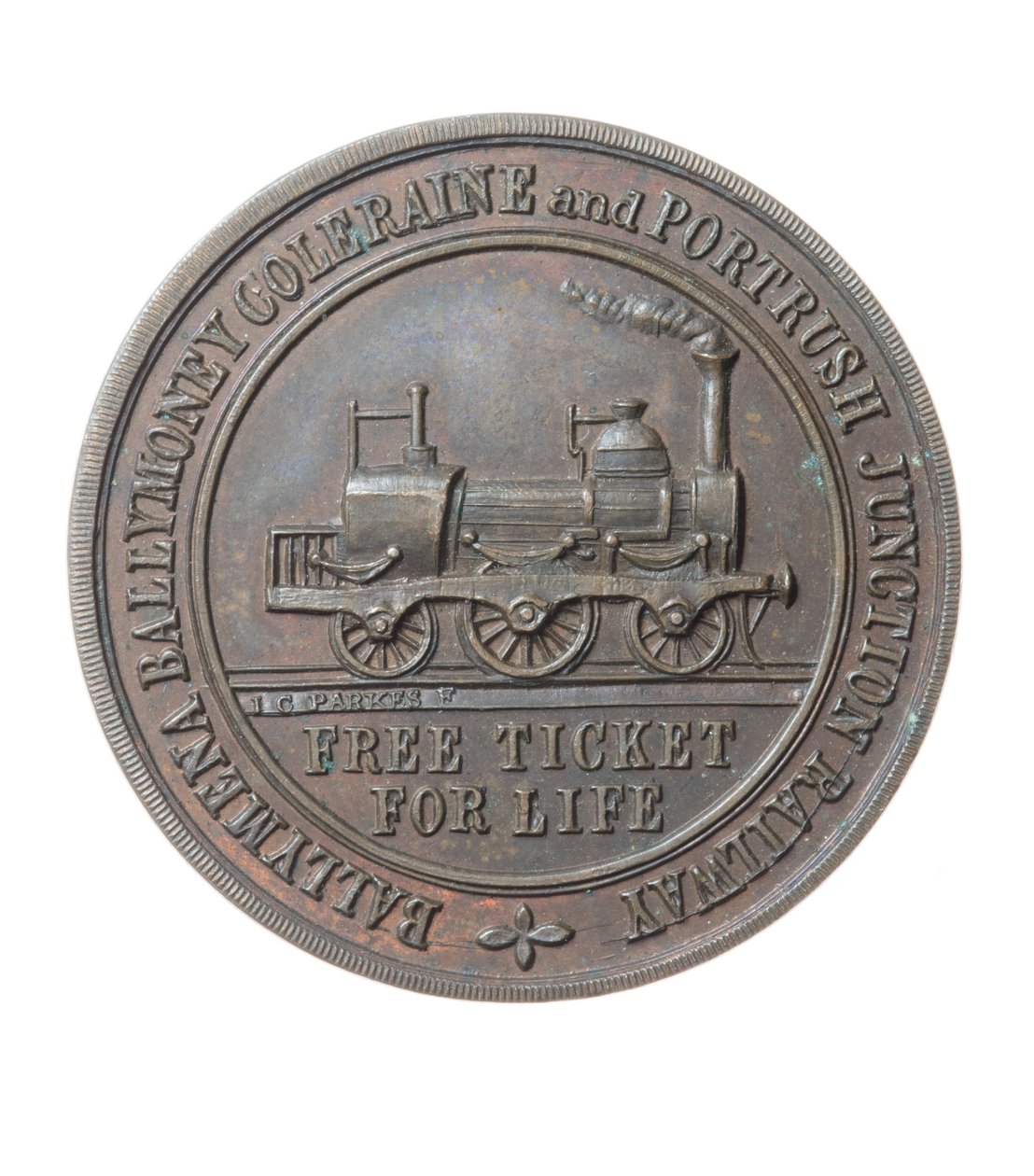 Pase del director para el ferrocarril de Ballymena, Ballymoney, Coleraine y Portrush Junction, Irlanda de Irish School