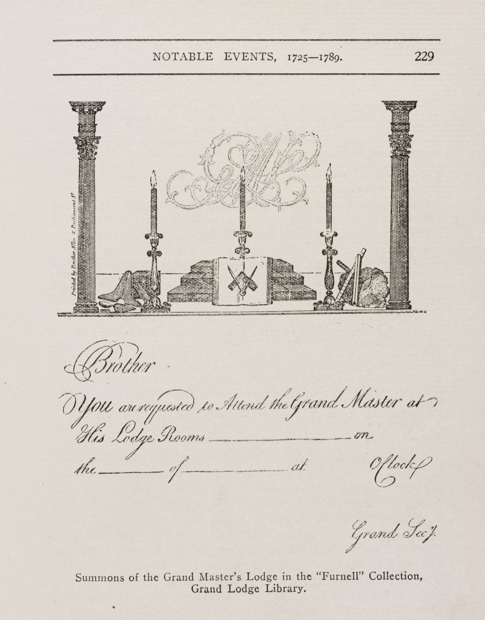 Convocatoria de la Gran Logia de Maestros, mediados de 1700 de Irish School