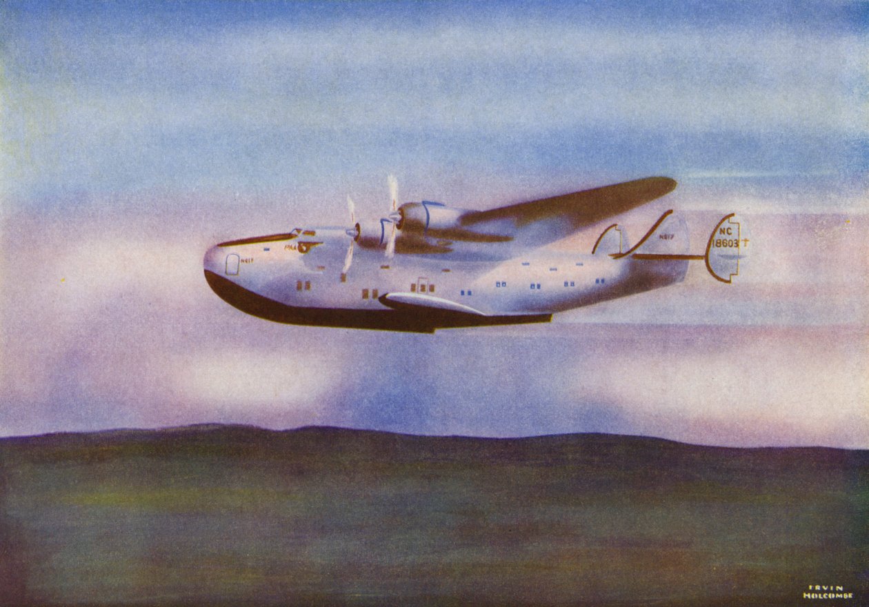 Boeing 314, Yankee Clipper (litografía en color) de Irvin L. Holcombe