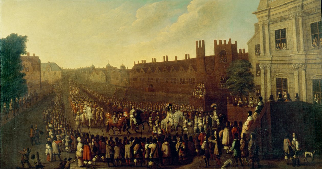 La restauración de Carlos II (1630-85) en Whitehall el 29 de mayo de 1660, c.1660 de Isaac Fuller