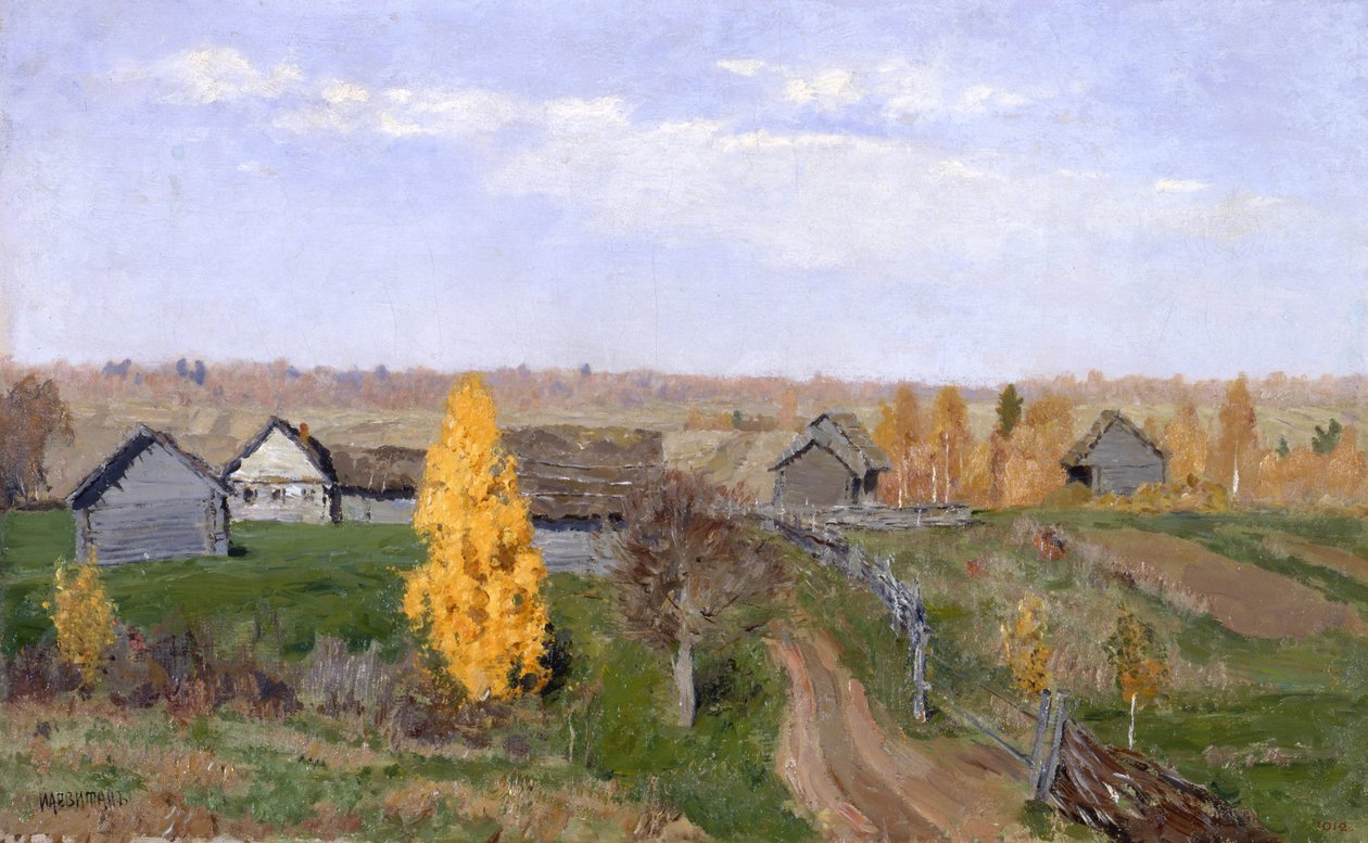 Otoño dorado. Slobodka de Isaak Ilyich Levitan