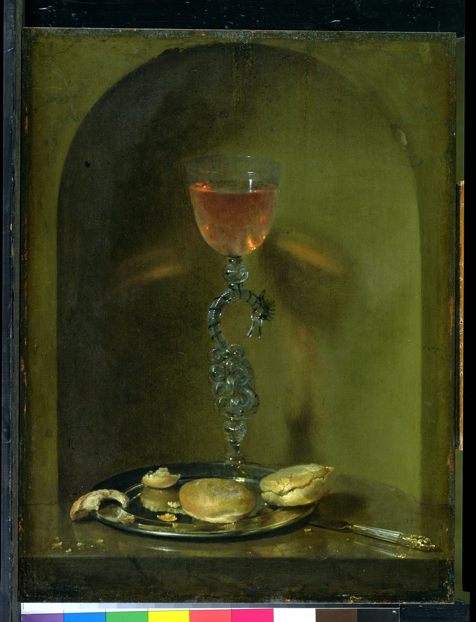 Naturaleza Muerta con Pan y Copa de Vino de Isaac Luttichuys