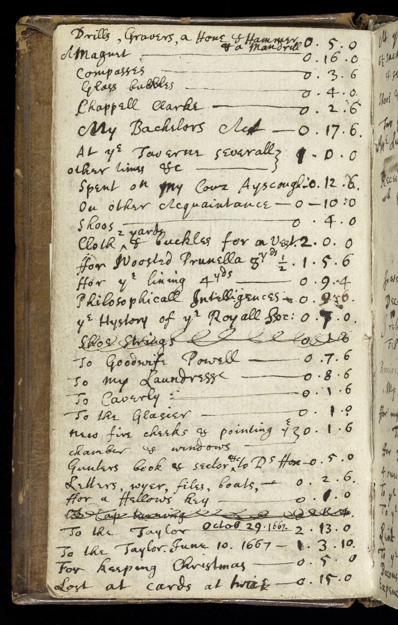Ms 1-1936 f.6v Página de un cuaderno, c.1665-68 de Isaac Newton