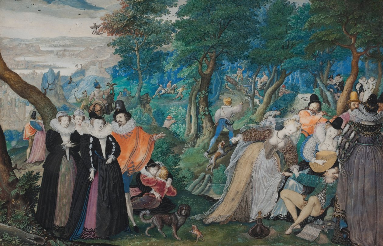 Una Fiesta al Aire Libre. Alegoría sobre el Amor Conyugal de Isaac Oliver