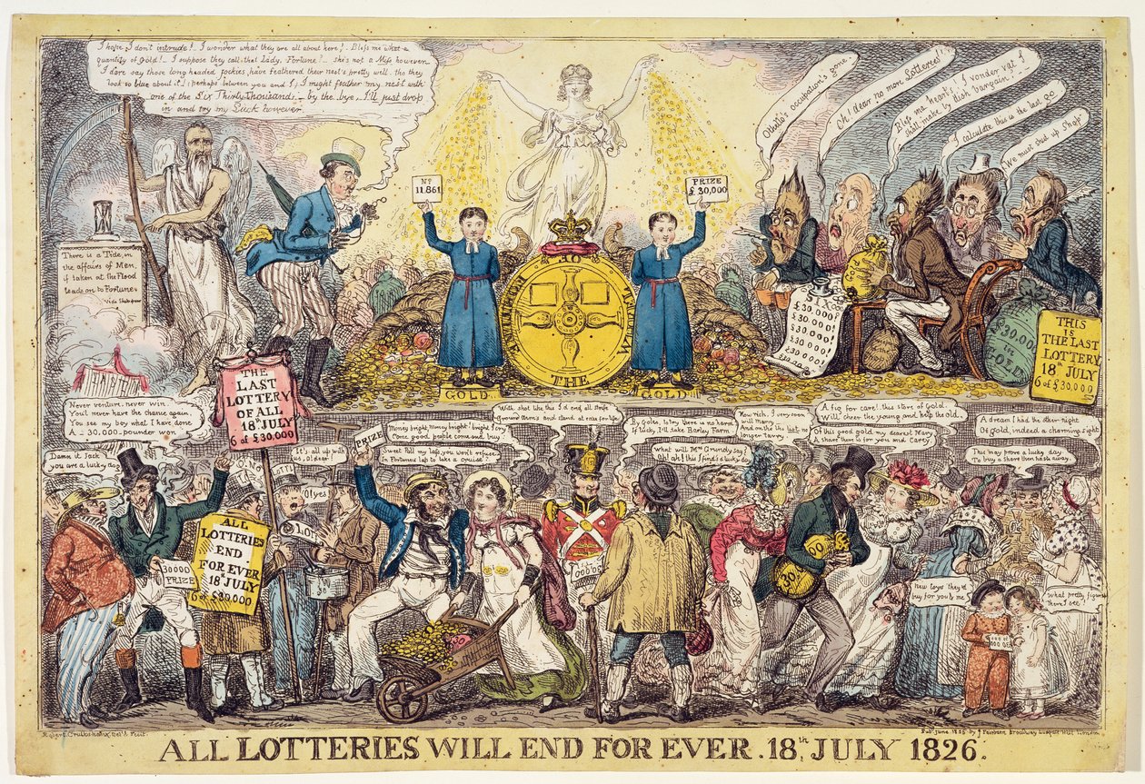 El Fin de la Lotería, 1826 de Isaac Robert Cruikshank